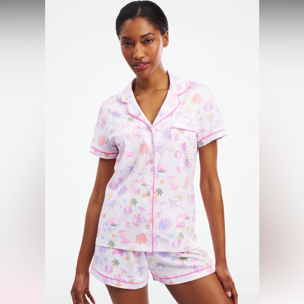 NWT Roller Rabbit & Stoney Clover Hotel Tropical Polo Pajama set
